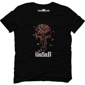 The Punisher Mermi Bullet Kurşun Siyah Erkek T-Shirt
