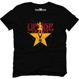 Stranger Things The Upside Down Star Siyah Erkek T-Shirt