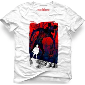 Stranger Things Eleven Demogorgon Beyaz Erkek T-Shirt