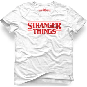 Stranger Things Logo Beyaz Erkek T-Shirt