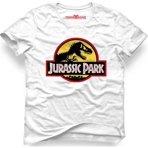 Jurassic Park Dinosaurs Beyaz Erkek T-Shirt