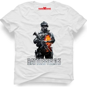 Battlefield Beyaz Erkek T-Shirt
