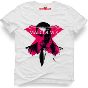 Malcolm X El-Hajj Malik El-Shabazzx Beyaz Erkek T-Shirt