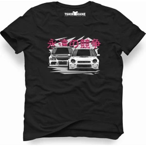 Subaru Vs Evo Siyah Erkek T-Shirt