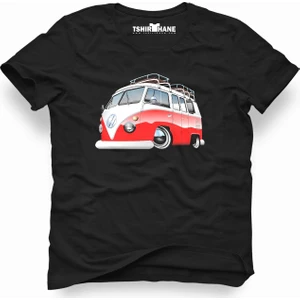 Vw Volkswagen T1 Minibüs Siyah Erkek T-Shirt