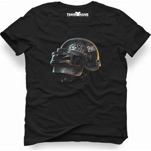 Pubg 3 Level Kask Siyah Erkek T-Shirt