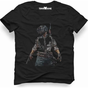 Pubg Tipografi Siyah Erkek T-Shirt