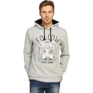 Bant Giyim White Rabbit Gri Kapüşonlu Erkek Sweatshirt Hoodie