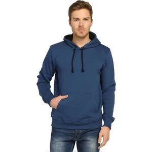 Bant Giyim Mavi Kışlık Kalın Kapüşonlu Erkek Sweatshirt Hoodie