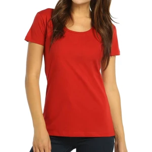 Bant Giyim Açık Bisiklet Yaka Kırmızı Kadın T-Shirt