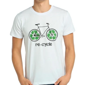 Bant Giyim Re-Cycle Bisiklet Beyaz Erkek T-Shirt