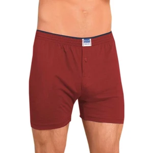 %100 Pamuk Havlu Bel Düğmeli Erkek Boxer - 1099-Bordo