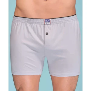 %100 Pamuk Havlu Bel Düğmeli Erkek Boxer - 1099-Gri
