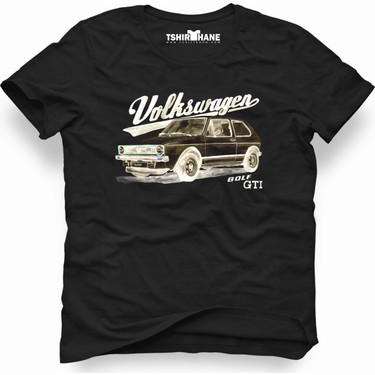 Tshirthane Vw Volkswagen Golf Gti Siyah Erkek T-Shirt Fiyatı