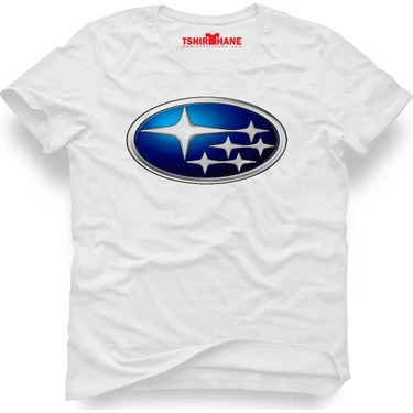 Tshirthane Subaru Logo Beyaz Erkek