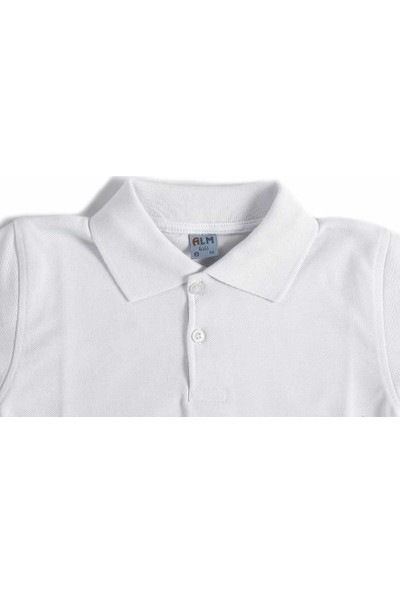 Alm Beyaz Kısa Kol 6-16 Yaş Çocuk Okul Lakos Tişört/T-Shirt - 80238-001