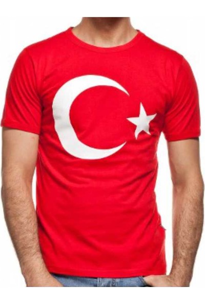Gönder Bayrak Türk Bayraklı Ay Yıldızlı Kırmızı Tişört