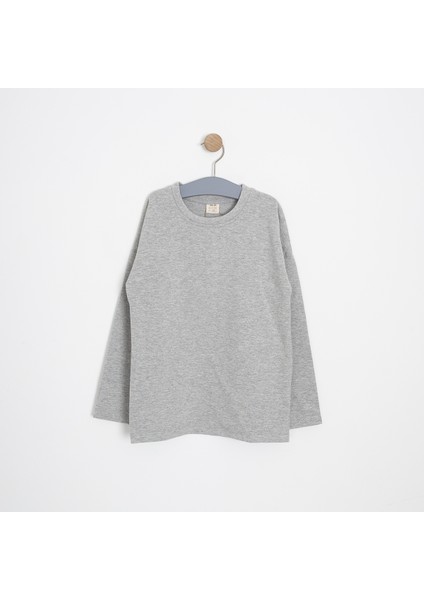 Kız Çocuk Sweat-Shirt Açık Gri Melanj (8-12 Yaş)