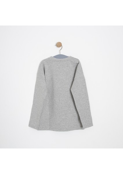 Kız Çocuk Sweat-Shirt Açık Gri Melanj (8-12 Yaş)