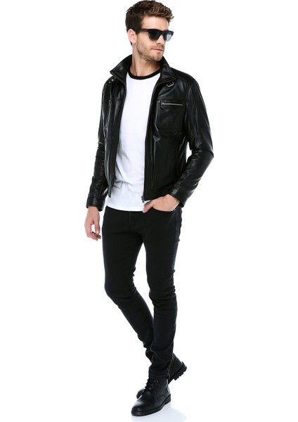 E-1047 Deri Erkek Mont