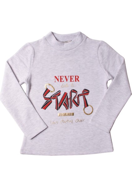 Kız Çocuk Sweatshirt Start Varak Baskılı - 5 Yaş - 110Cm Boy
