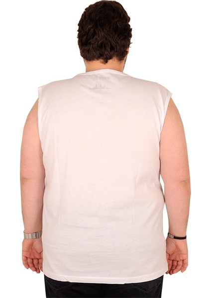 Kolsuz T-Shirt Bisiklet Sade 18003 Beyaz
