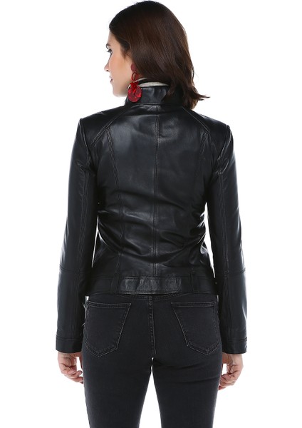 Yb-2028 Hakiki Kuzu Derisi Kadın Mont modelleri