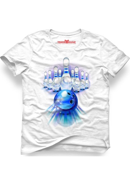 Bowling Strike Beyaz Erkek T-Shirt