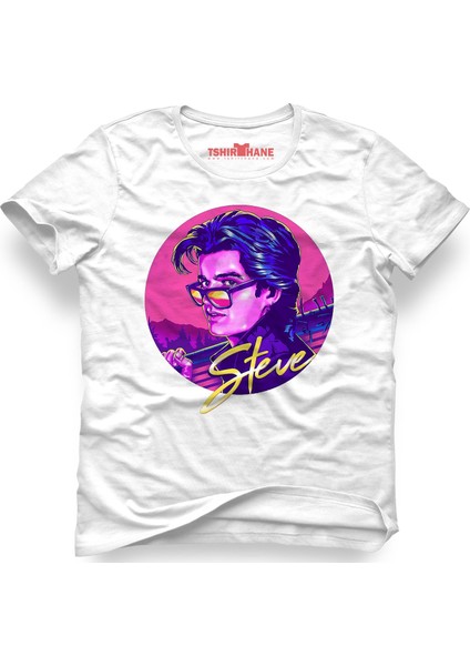 Stranger Things Steve Beyaz Erkek T-Shirt