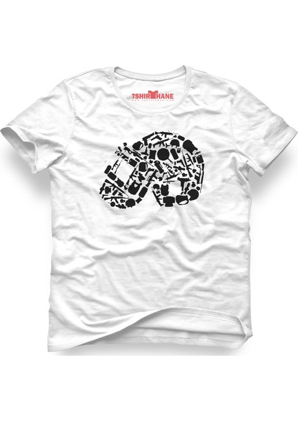 Pubg 3 Level Kask Beyaz Erkek T-Shirt