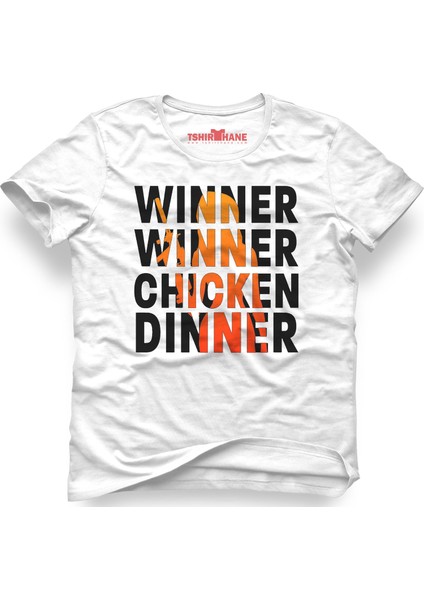 Pubg Winner Winner Chicken Dinner Beyaz Erkek T-Shirt