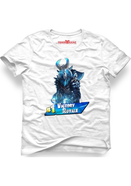 Fortnite #1 Victory Royale Ragnarok Beyaz Erkek T-Shirt
