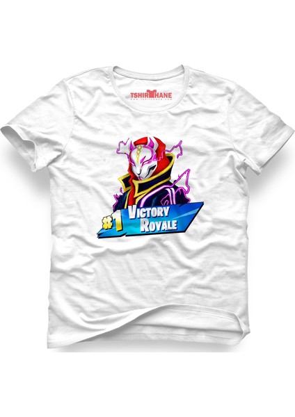 Fortnite #1 Victory Royale Drift Beyaz Erkek T-Shirt
