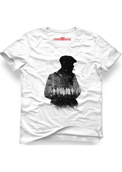 Peaky Blinders Tommy Shelby Gölge Beyaz Erkek T-Shirt
