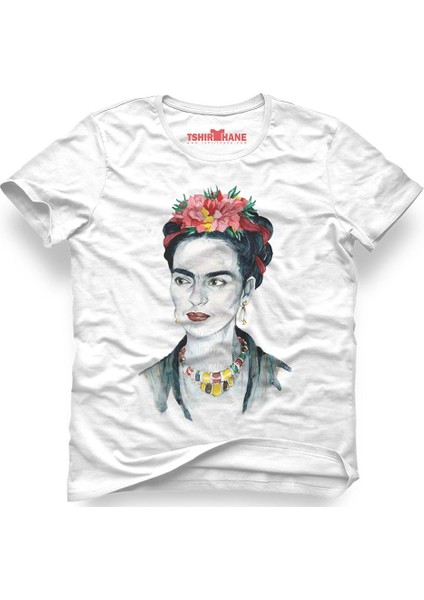 Frida Kahlo Unisex Kalıp Beyaz Erkek T-Shirt
