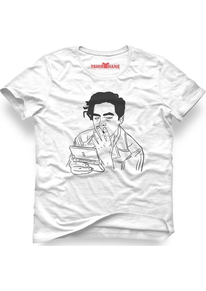 Riverdale Cole Sprouse Playing Beyaz Erkek T-Shirt