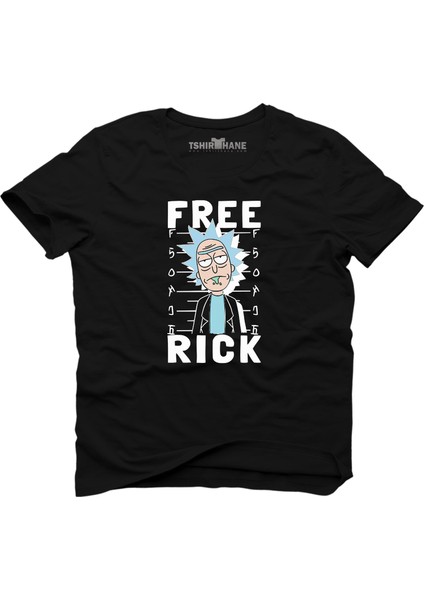 Free Rick Siyah Erkek T-Shirt