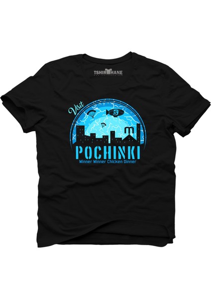 Pubg Visit Pochinki Siyah Erkek T-Shirt