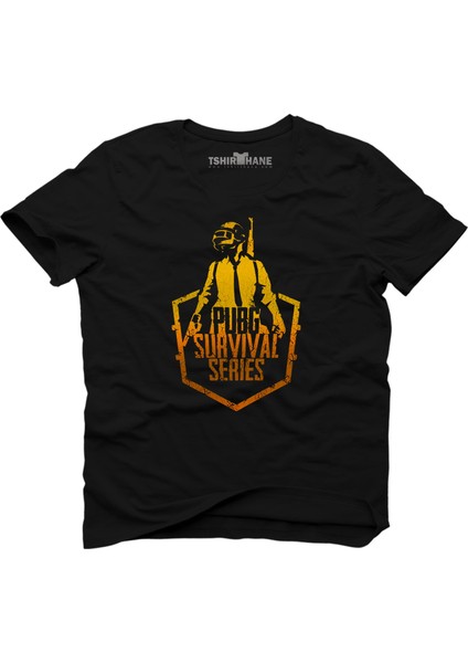 Pubg Survival Series Siyah Erkek T-Shirt