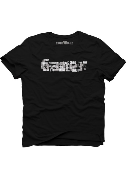 Gamer Lag Bug Loot Afk Siyah Erkek T-Shirt
