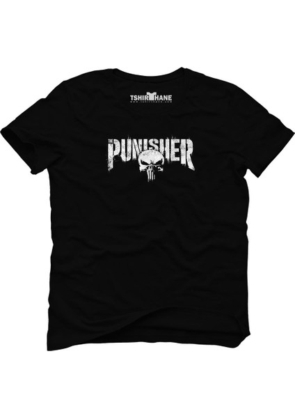 The Punisher Logo Siyah Erkek T-Shirt
