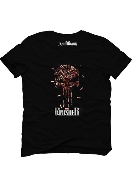 The Punisher Mermi Bullet Kurşun Siyah Erkek T-Shirt
