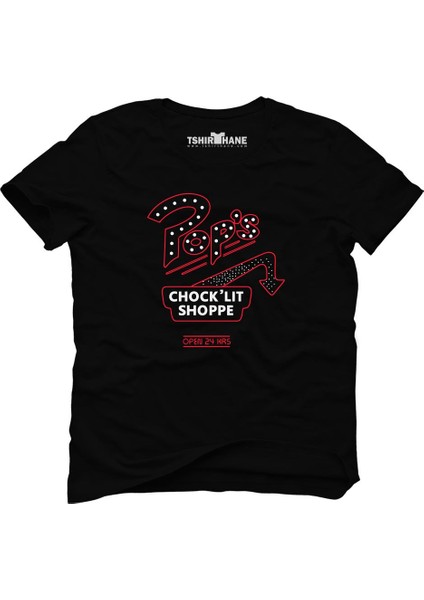 Riverdale Pops Chocklit Shoppe Open 24 Siyah Erkek T-Shirt