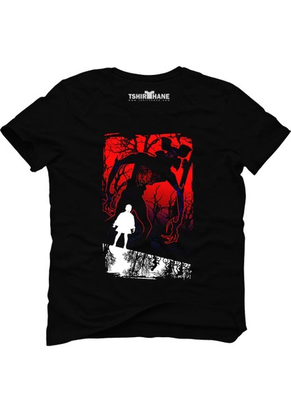 Stranger Things Eleven Demogorgon Siyah Erkek T-Shirt