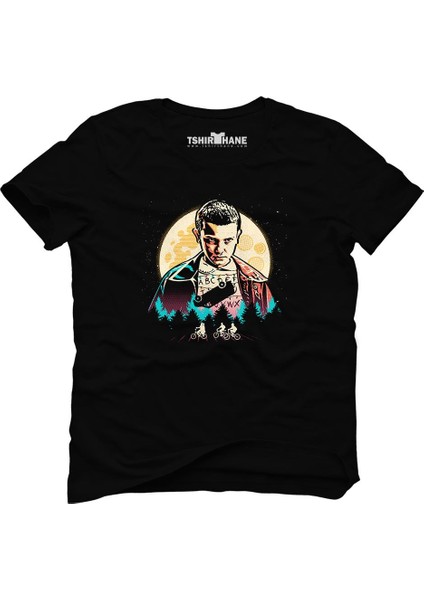 Stranger Things Eleven Demogorgon A B C Siyah Erkek T-Shirt
