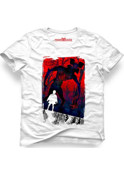 Stranger Things Eleven Demogorgon Beyaz Erkek T-Shirt