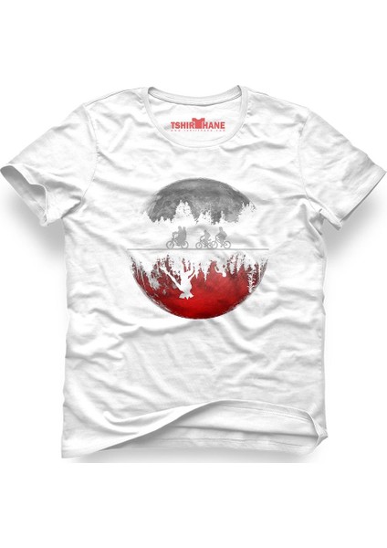 Stranger Things Eleven Dustin Demogorgon Bike Beyaz Erkek T-Shirt