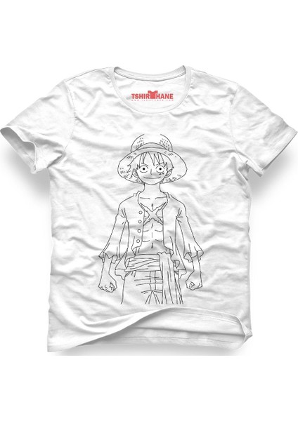 One Piece Monkey D. Luffy Manga Anime Beyaz Erkek T-Shirt