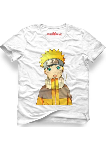 Naruto Kakashi Manga Anime Beyaz Erkek T-Shirt