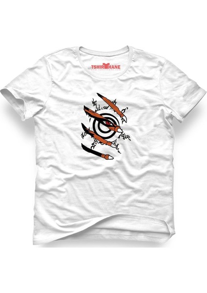 Naruto Kakashi Manga Anime Beyaz Erkek T-Shirt
